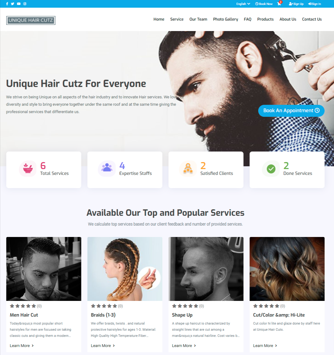 Baber & Hair Salon Template